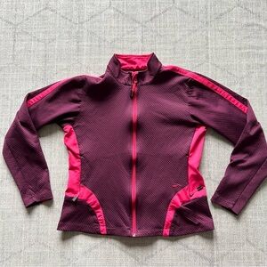 Brooks Running Women’s Pink/Purple Athletic Long Sleeve Zip Up Sweatshirt MEDIUM